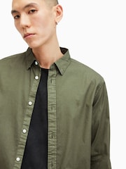 AllSaints Green Hawthorne Long Sleeves Shirt - Image 2 of 7