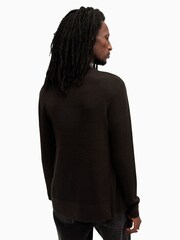 AllSaints Brown Mode Merino Open Cardigan - Image 5 of 6