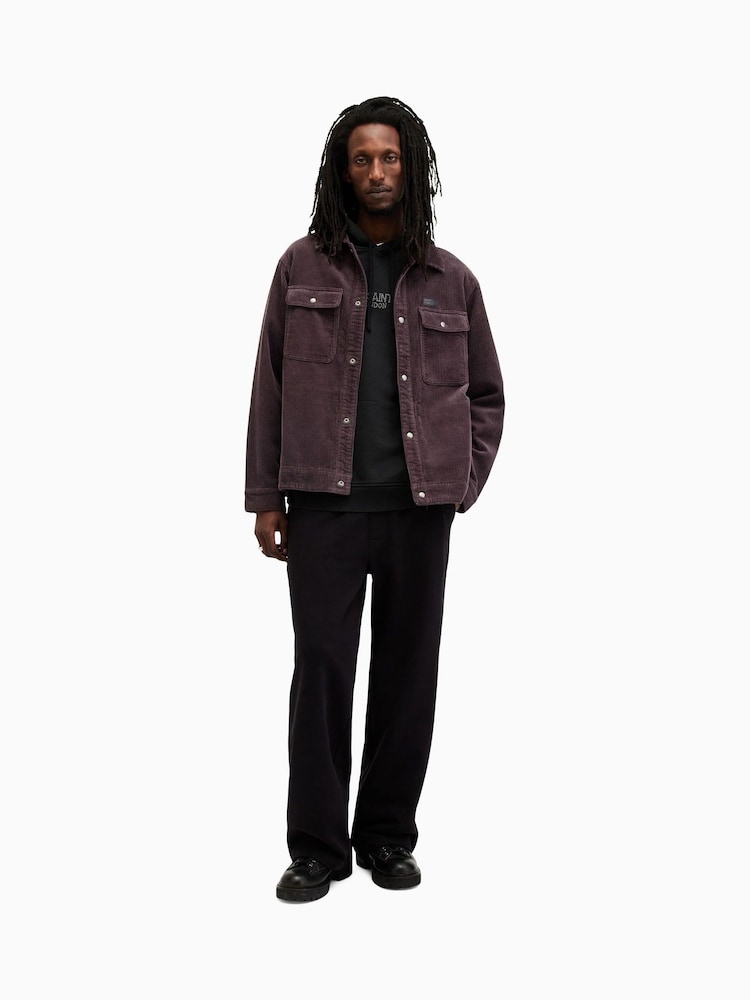 AllSaints Purple Castleford 100% Cotton Shirt - Image 3 of 7