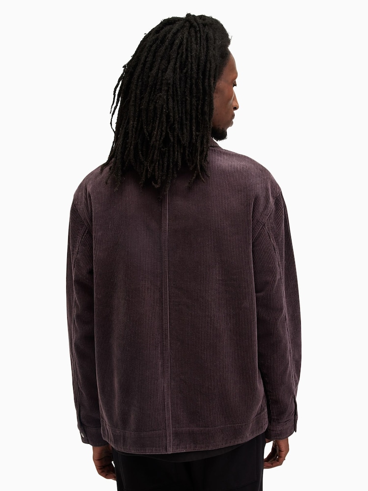 AllSaints Purple Castleford 100% Cotton Shirt - Image 6 of 7