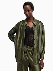 AllSaints Green Charli Seq Shirt - Image 1 of 8