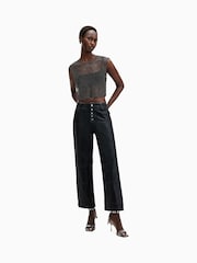 AllSaints Black Calytrix Sparkle Top - Image 5 of 7