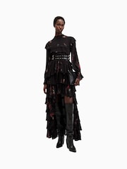 AllSaints Black Cavarly Long Sleeves Maxi Dress - Image 1 of 8