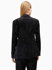 AllSaints Black Sevenh Vel Blazer - Image 2 of 7