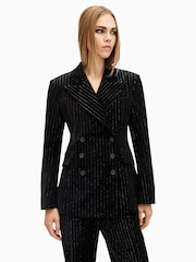 AllSaints Black Sevenh Vel Blazer - Image 5 of 7