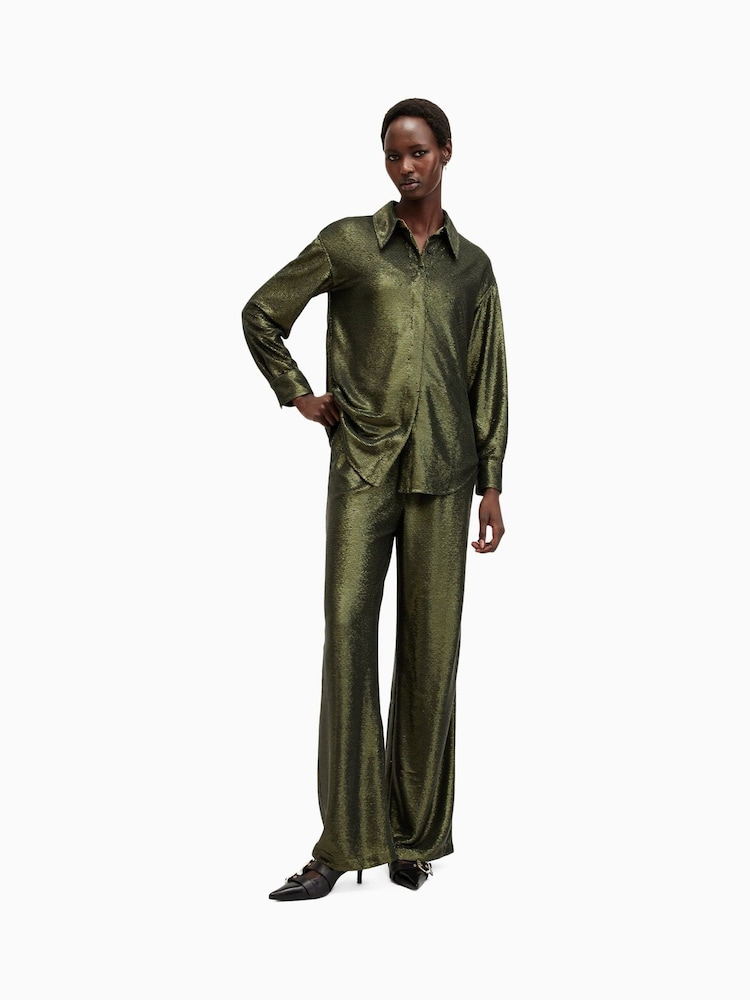 AllSaints Green Charli Seq Trousers - Image 2 of 7