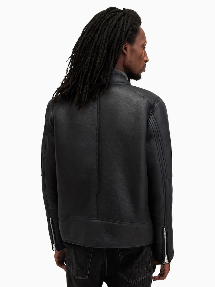 AllSaints Black Hayward 100% Cotton Jacket - Image 2 of 8