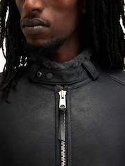 AllSaints Black Hayward 100% Cotton Jacket - Image 6 of 8