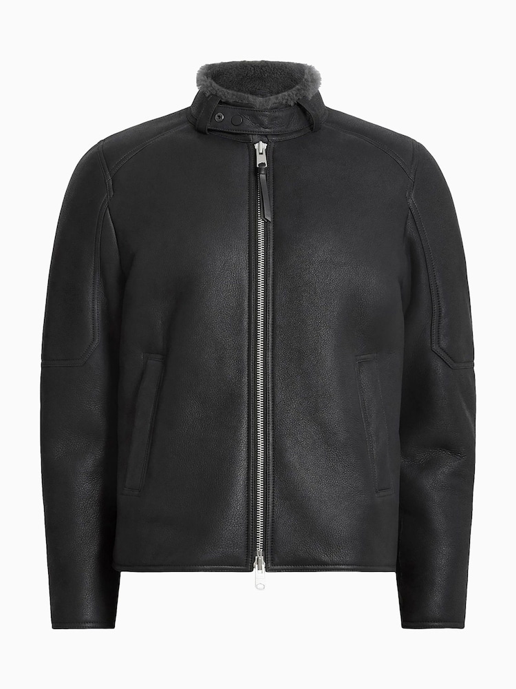 AllSaints Black Hayward 100% Cotton Jacket - Image 8 of 8