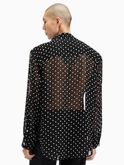 AllSaints Black Sangha Long Sleeve Shirt - Image 3 of 7