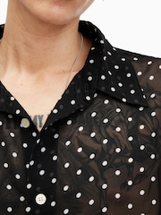 AllSaints Black Sangha Long Sleeve Shirt - Image 6 of 7