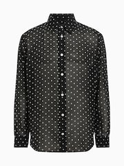 AllSaints Black Sangha Long Sleeve Shirt - Image 7 of 7