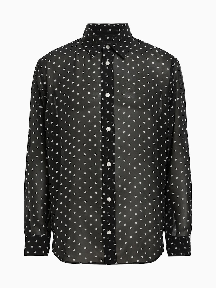 AllSaints Black Sangha Long Sleeve Shirt - Image 7 of 7