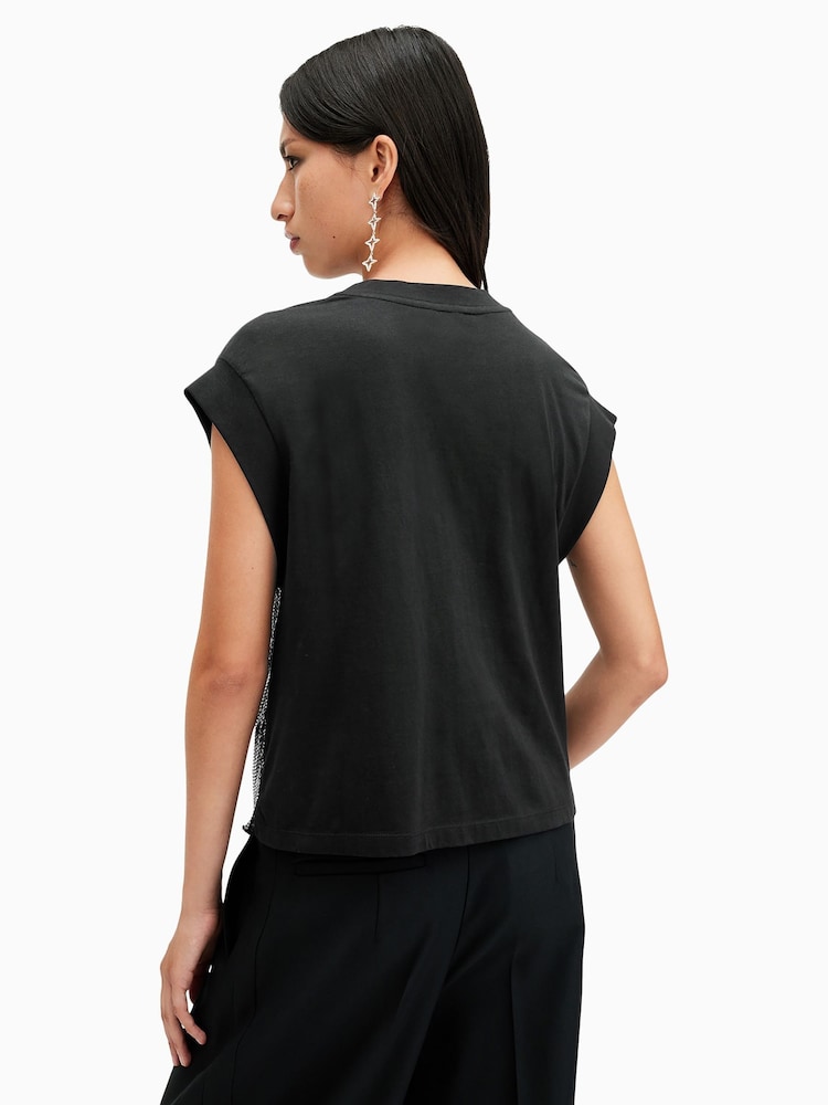AllSaints Black Shane Chain Top - Image 5 of 6