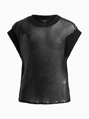 AllSaints Black Shane Chain Top - Image 6 of 6