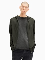 AllSaints Green Mode Merino Zip Hoodie - Image 1 of 7
