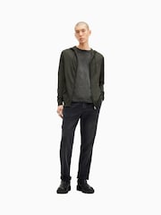 AllSaints Green Mode Merino Zip Hoodie - Image 3 of 7