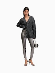 AllSaints Grey Cora Leggings - Image 3 of 6