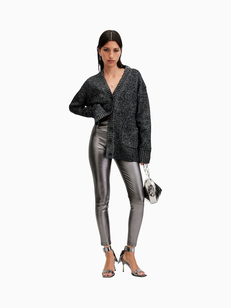 AllSaints Grey Cora Leggings - Image 3 of 6