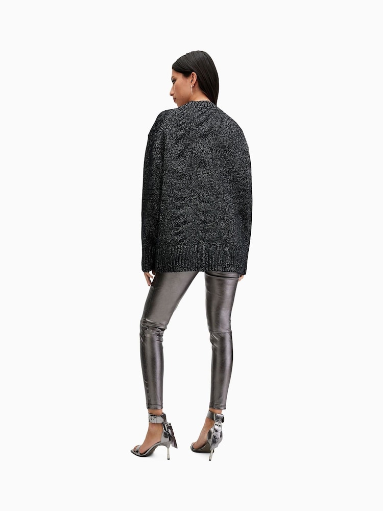 AllSaints Grey Cora Leggings - Image 5 of 6