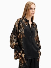 AllSaints Black Oana Shirt - Image 1 of 6