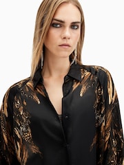 AllSaints Black Oana Shirt - Image 2 of 6