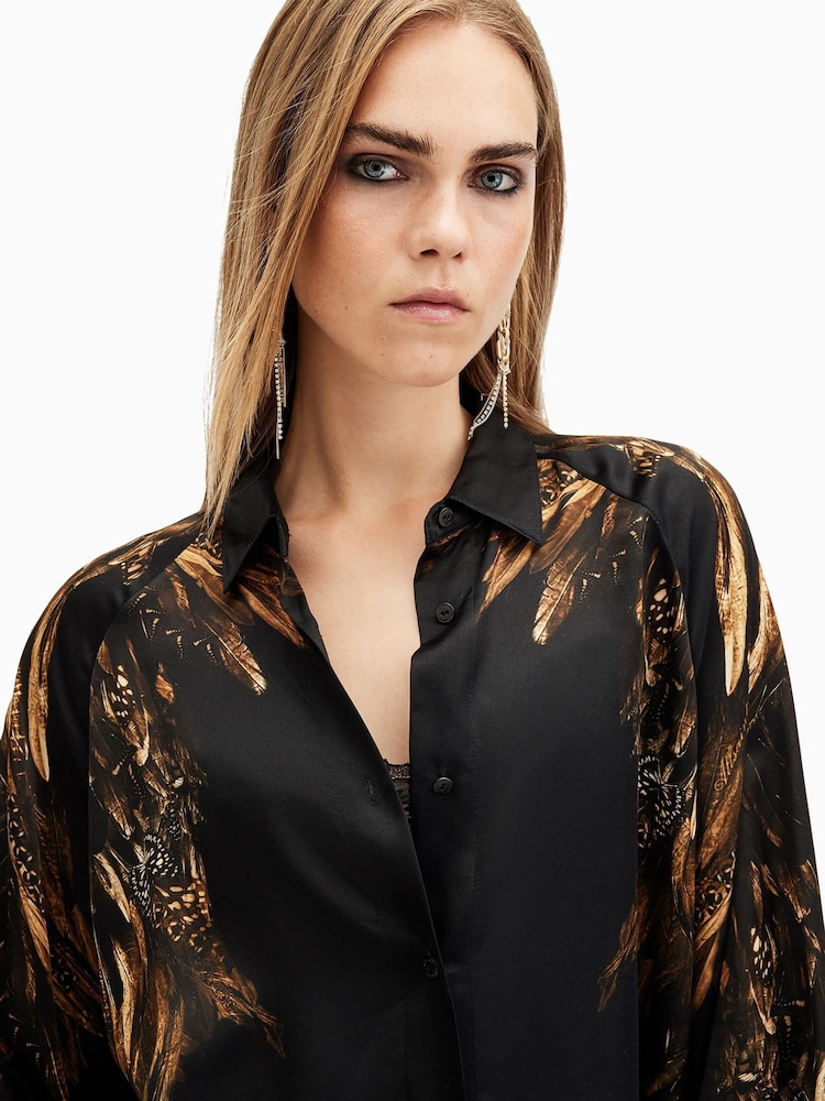 AllSaints Black Oana Shirt - Image 2 of 6