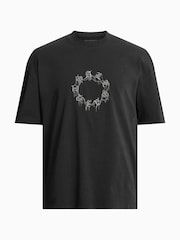 AllSaints Black Cryptierra Short Sleeve Crew Neck T-Shirt - Image 7 of 7