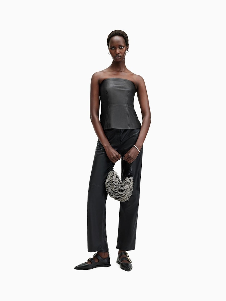 AllSaints Black Imago Bodice T-Shirt - Image 1 of 6