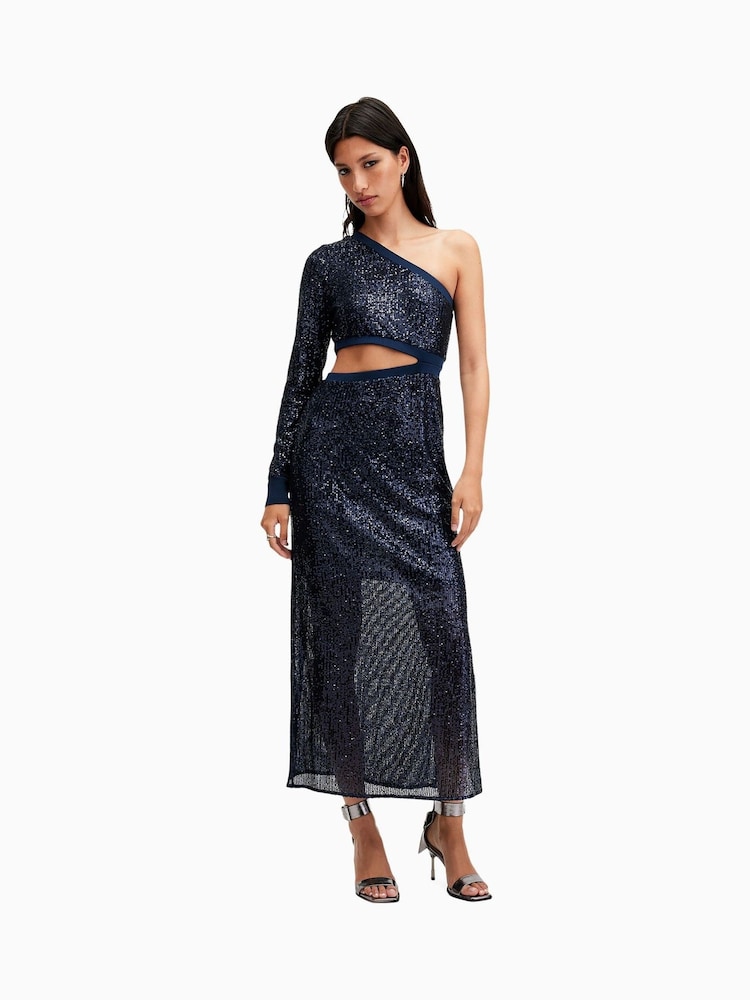 AllSaints Blue Daisy Topaz Dress - Image 1 of 7