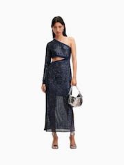 AllSaints Blue Daisy Topaz Dress - Image 4 of 7