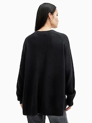 AllSaints Black Ines Crew Neck Jumper - Image 2 of 6
