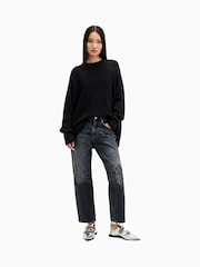 AllSaints Black Ines Crew Neck Jumper - Image 3 of 6