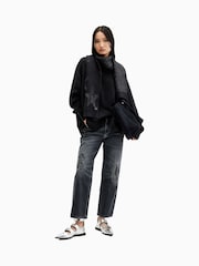 AllSaints Black Ines Crew Neck Jumper - Image 4 of 6