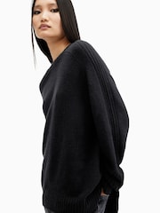 AllSaints Black Ines Crew Neck Jumper - Image 5 of 6