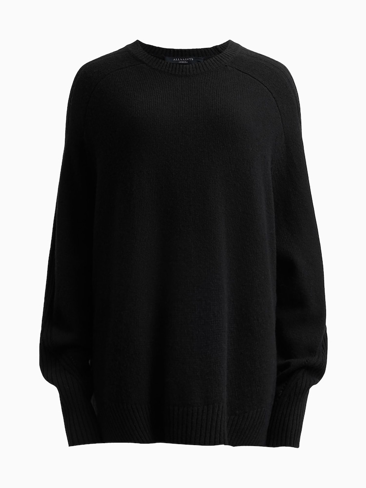 AllSaints Black Ines Crew Neck Jumper - Image 6 of 6 AllSaints Black Ines Crew Neck Jumper - Image 6 of 6