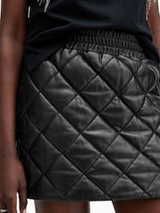 AllSaints Black Ottie Quilt Skirt - Image 3 of 6