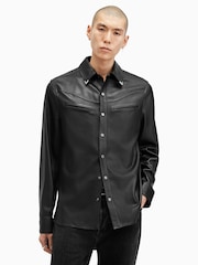 AllSaints Black Draven Shirt - Image 1 of 6