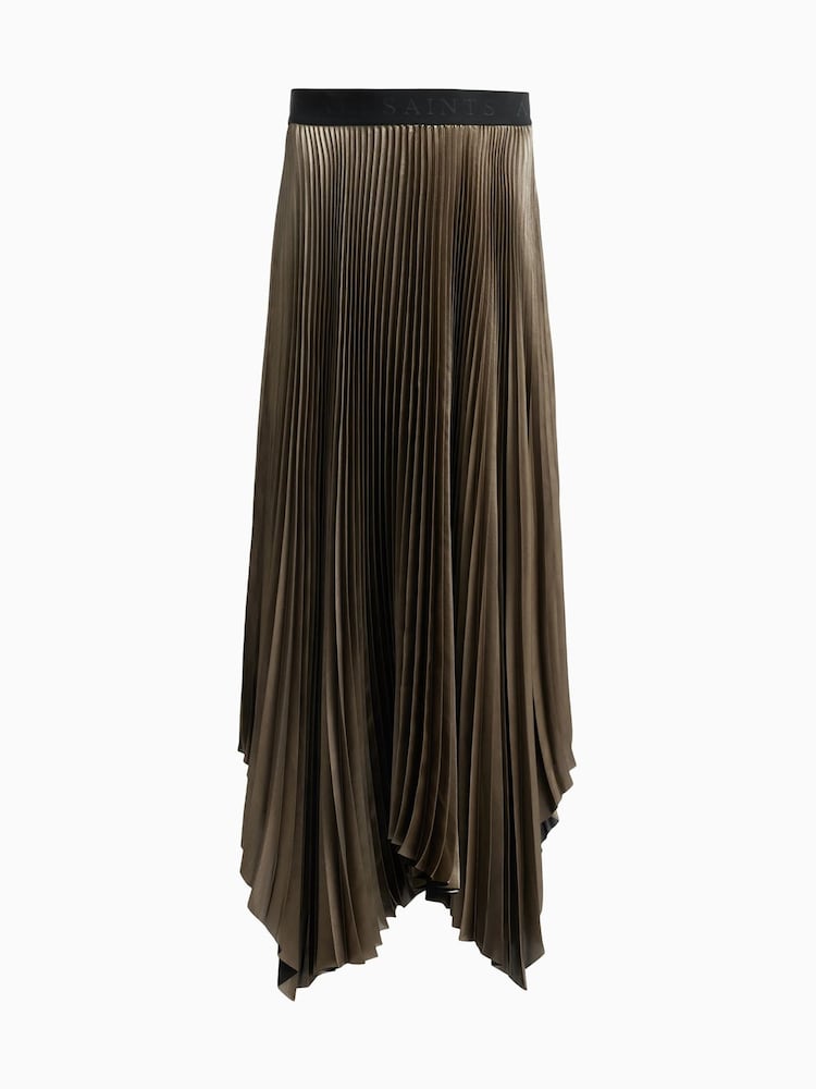 AllSaints Gold Phia Metallic Skirt - Image 6 of 6