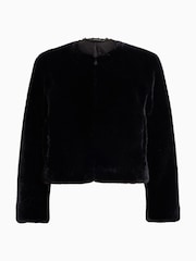 AllSaints Black Florence Faux Fur Coat - Image 10 of 10