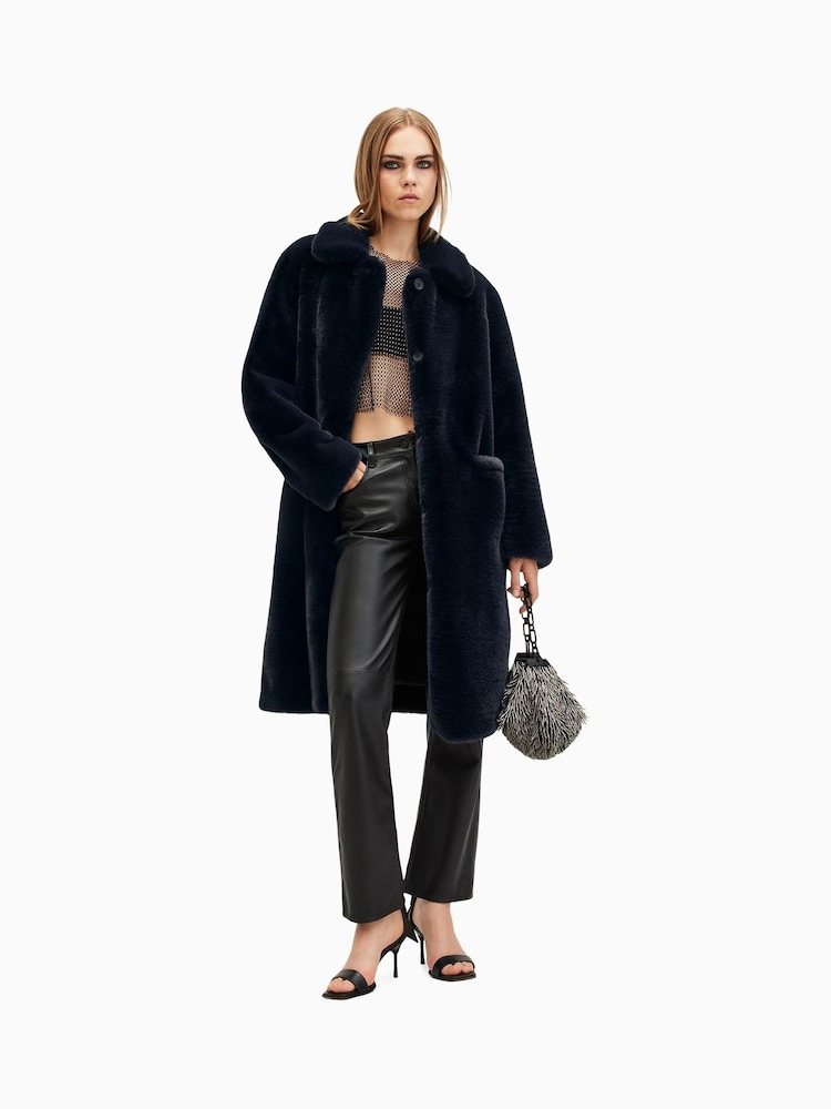 AllSaints Blue Sora Coat - Image 1 of 8 AllSaints Blue Sora Coat - Image 1 of 8