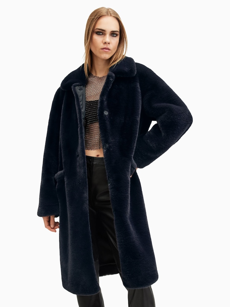 AllSaints Blue Sora Coat - Image 6 of 8