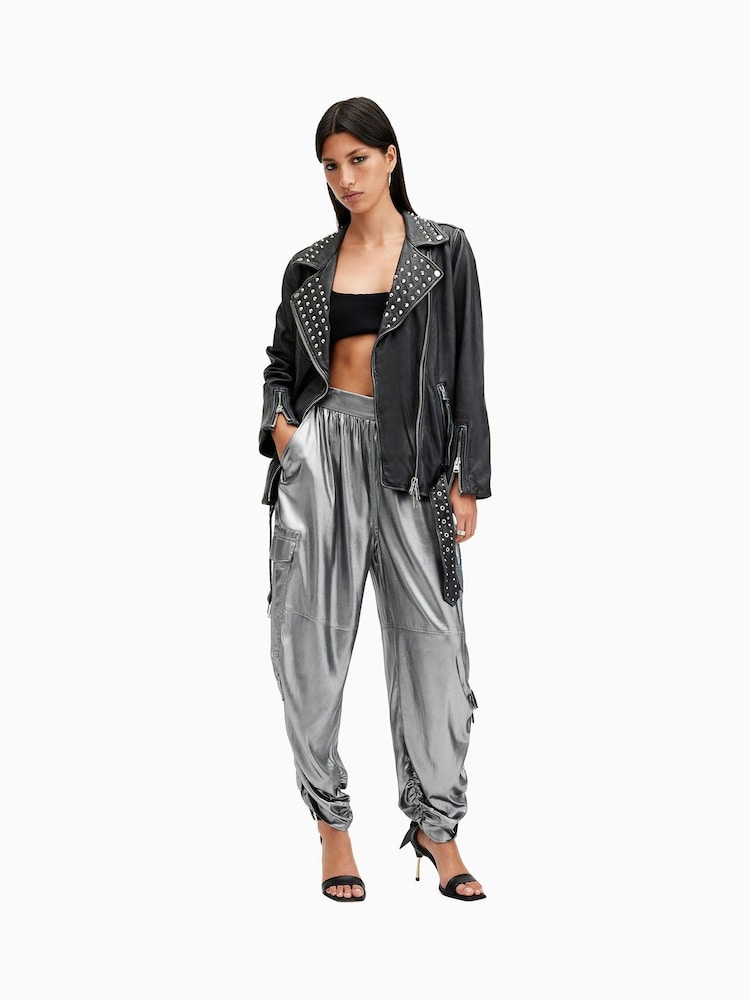 AllSaints Grey Kaye Trousers - Image 1 of 8
