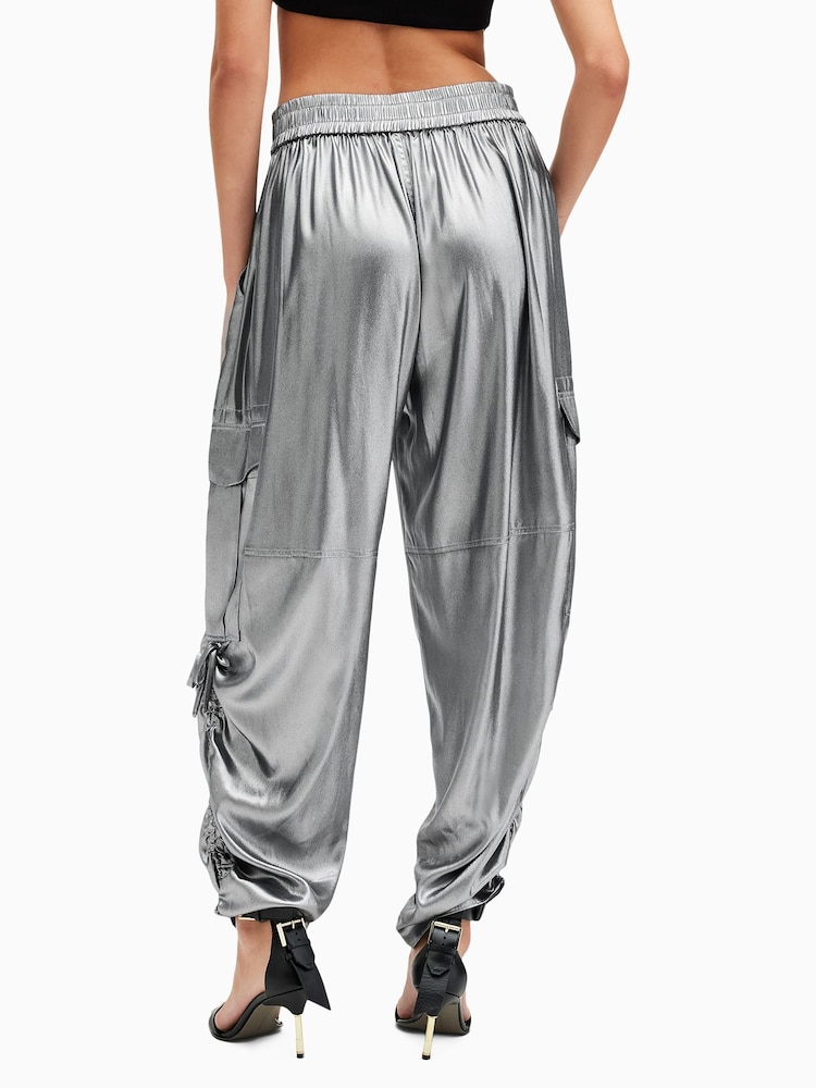 AllSaints Grey Kaye Trousers - Image 6 of 8
