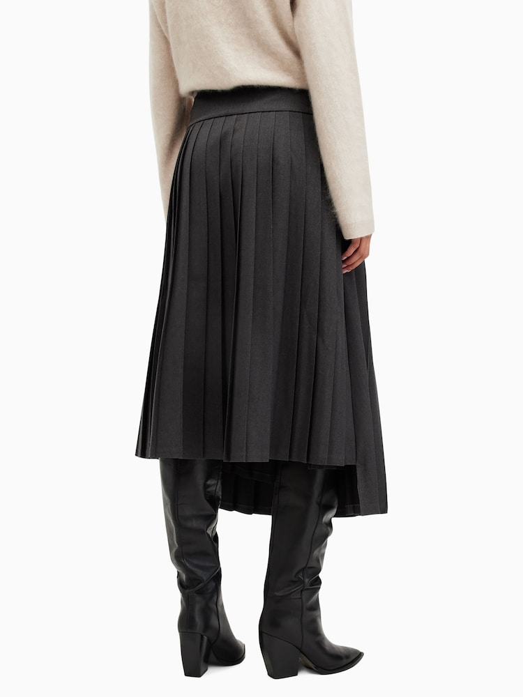 AllSaints Grey Kaya Skirt - Image 5 of 6