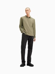 AllSaints Green Reform Longsleeves Polo Shirt - Image 3 of 6