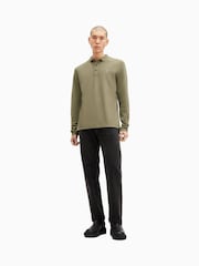 AllSaints Green Reform Longsleeves Polo Shirt - Image 4 of 6