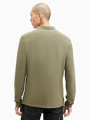 AllSaints Green Reform Longsleeves Polo Shirt - Image 5 of 6
