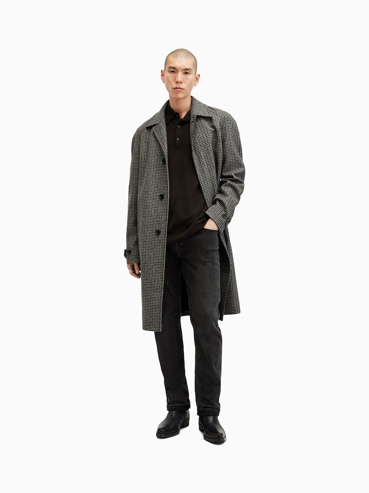 AllSaints Brown Kilburn Long Sleeve Polo Shirt - Image 4 of 6
