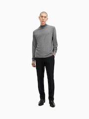 AllSaints Grey Kilburn Mock Neck Jumper - Image 4 of 6